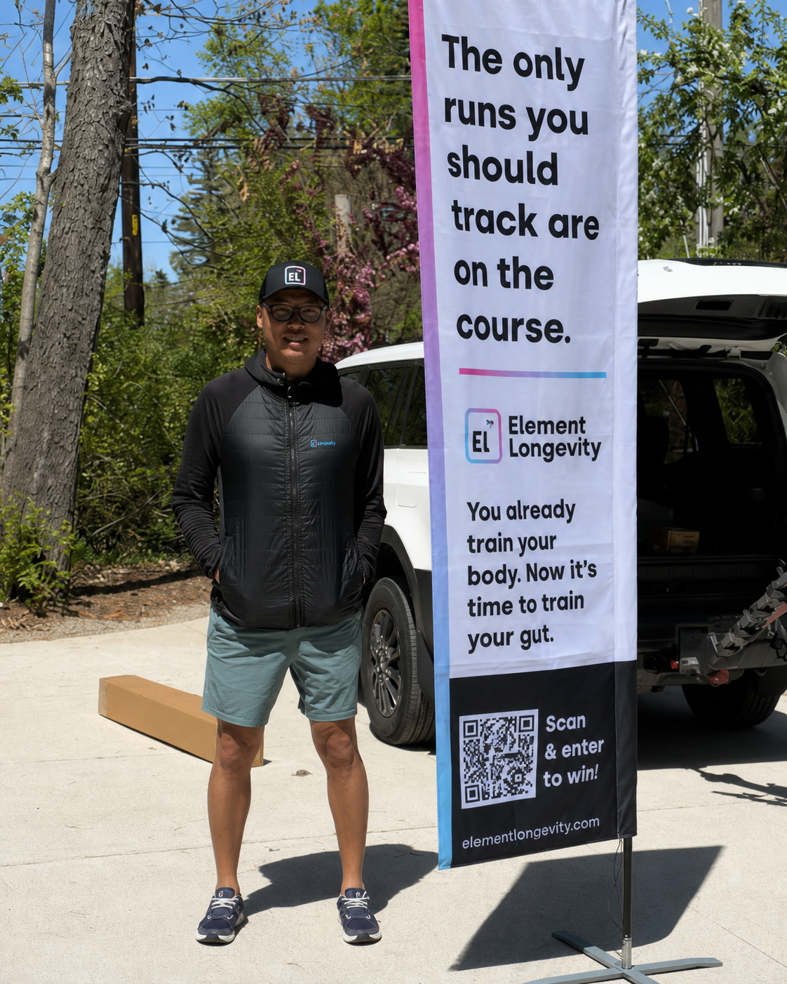 Nick Perez at an Element Longevity running event